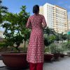 Áo dài hoa nhí cách tân đỏ 3 ao dai hoa nhi cach tan 2